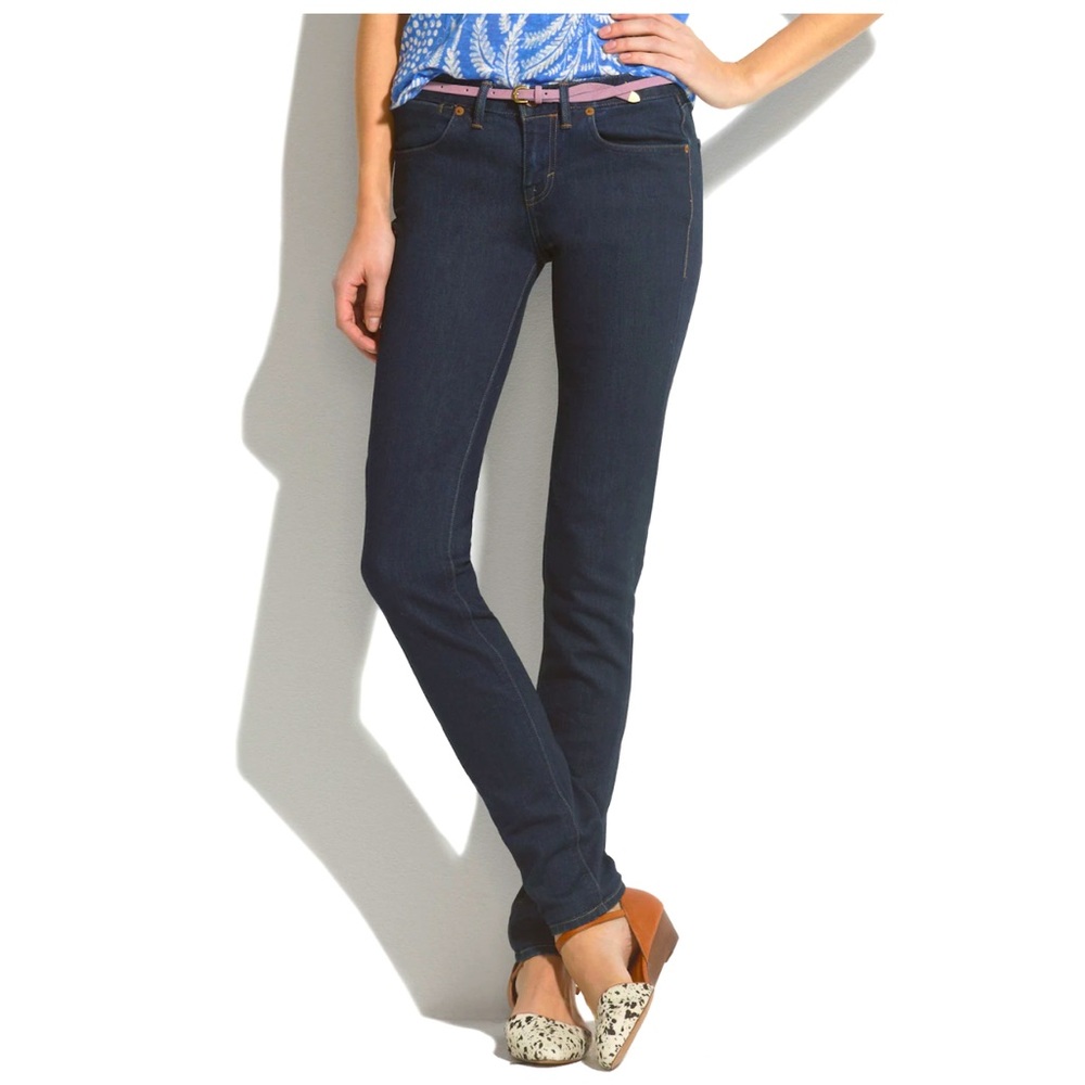 Madewell jeans - “Skinny Skinny” dark blue stretch denim